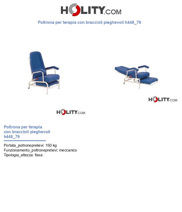 Poltrona per terapia con braccioli pieghevoli h448_79