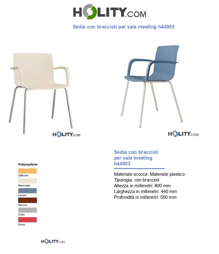 Sedia con braccioli per sala meeting h44903
