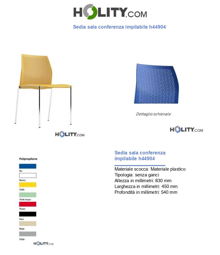Sedia sala conferenza impilabile h44904