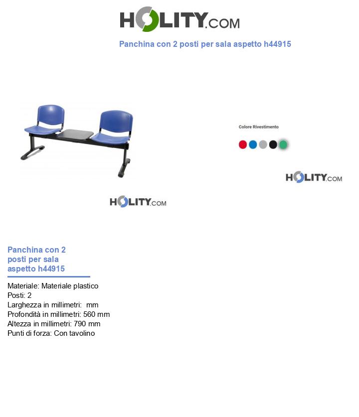 Panchina con 2 posti per sala aspetto h44915