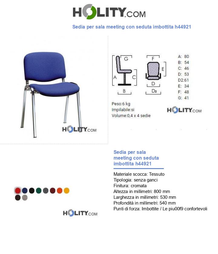 Sedia per sala meeting con seduta imbottita h44921