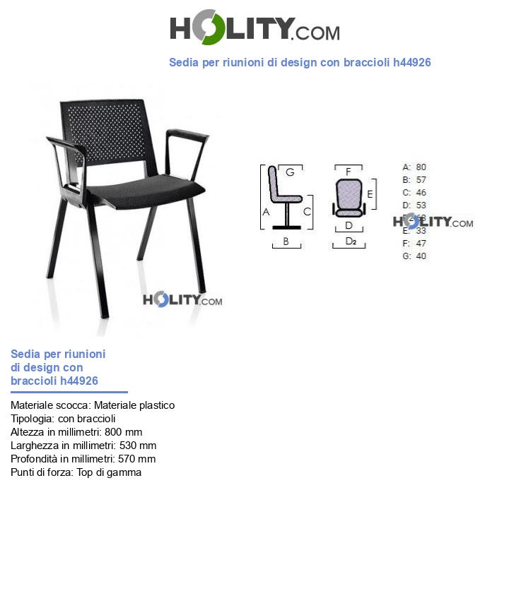 Sedia per riunioni di design con braccioli h44926
