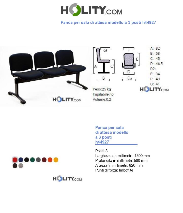 Panca per sala di attesa modello a 3 posti h44927