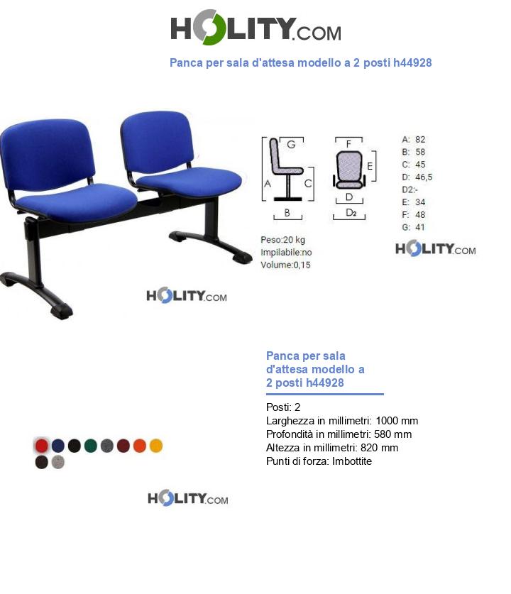 Panca per sala d'attesa modello a 2 posti h44928