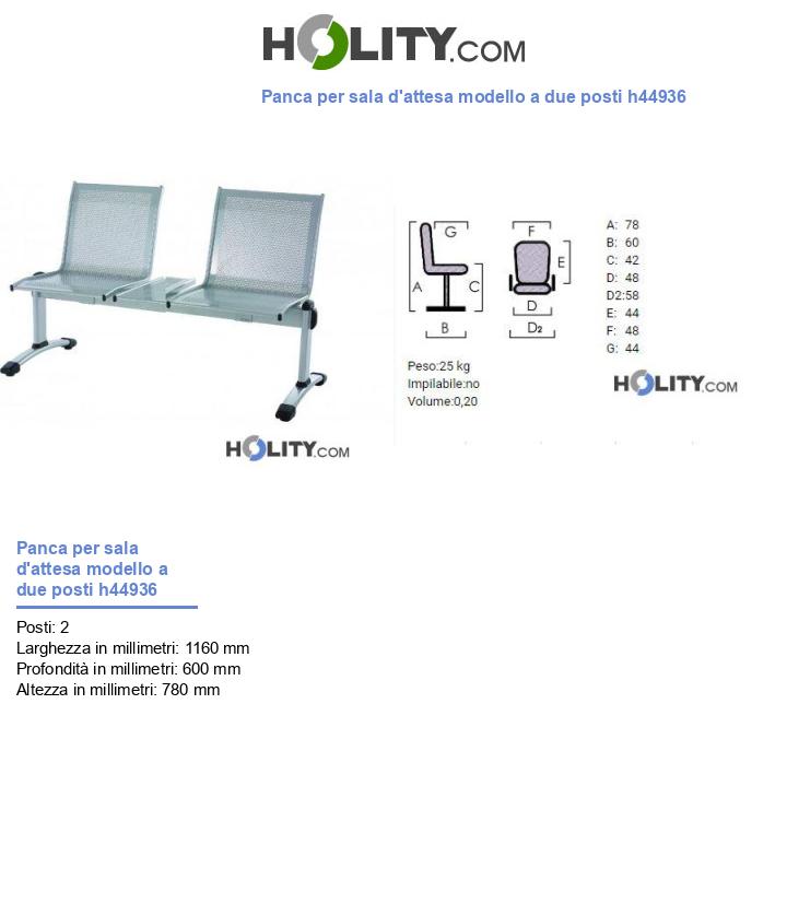 Panca per sala d'attesa modello a due posti h44936