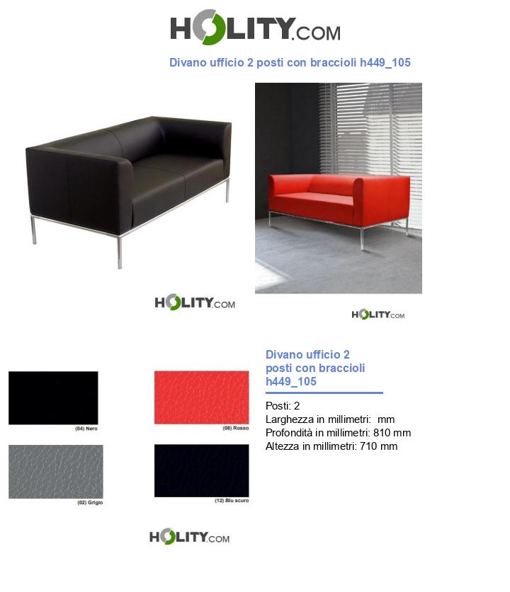 Divano ufficio 2 posti con braccioli h449_105