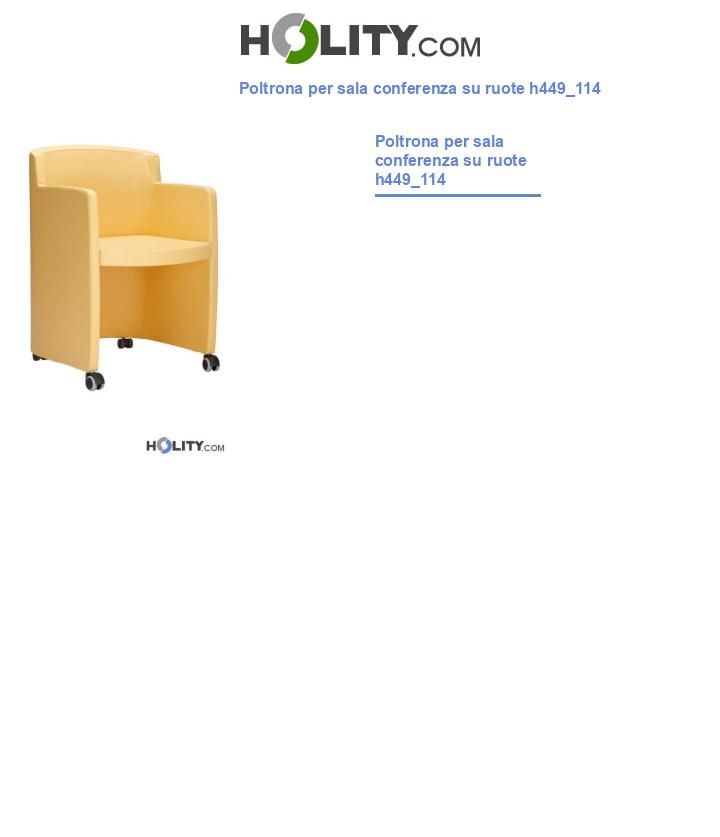 Poltrona per sala conferenza su ruote h449_114
