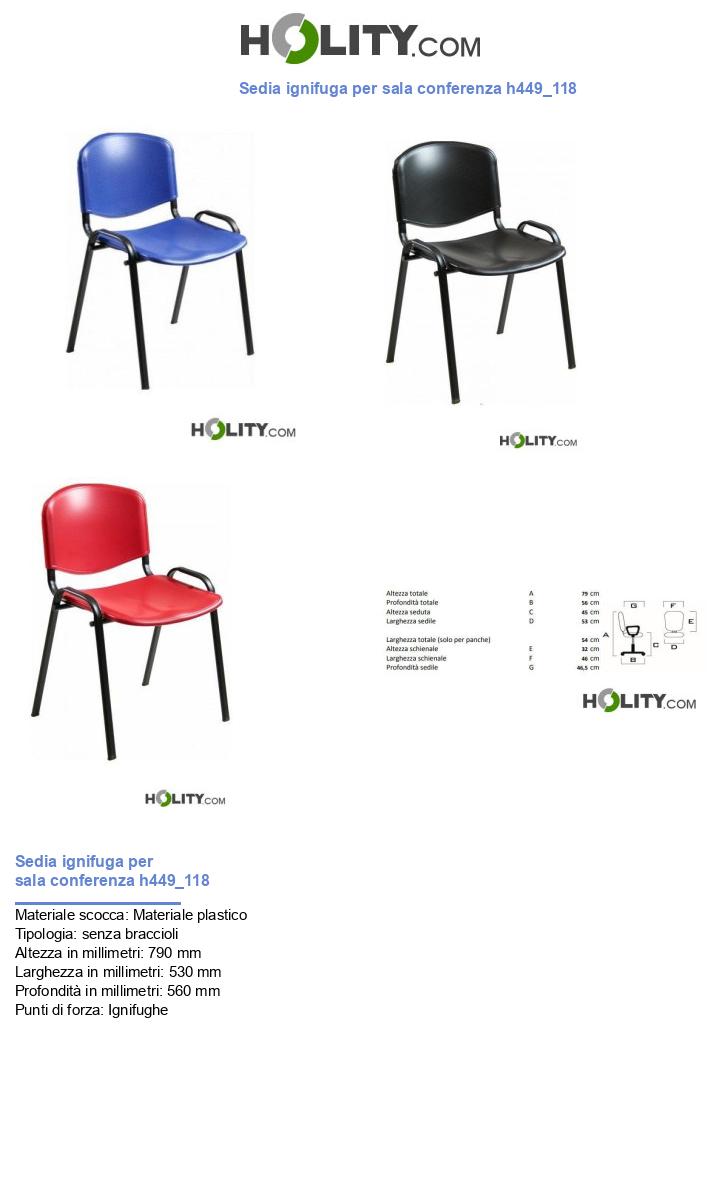 Sedia ignifuga per sala conferenza h449_118