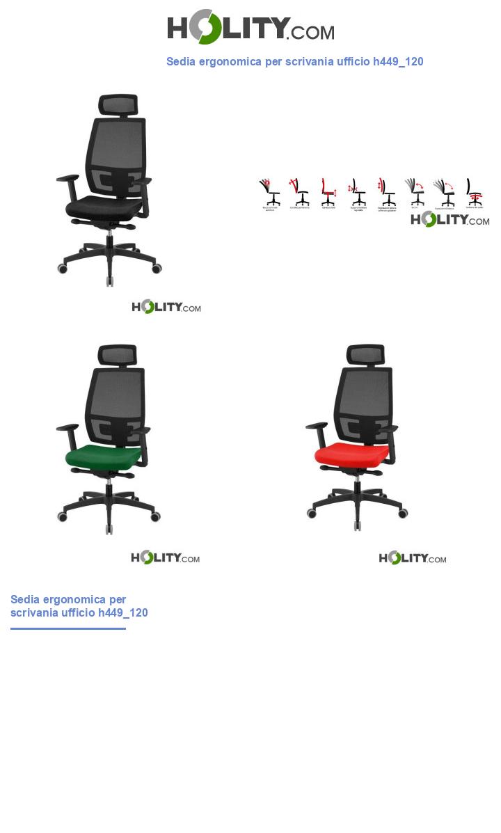 Sedia ergonomica per scrivania ufficio h449_120