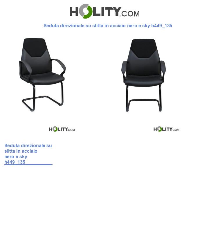 Seduta direzionale su slitta in acciaio nero e sky h449_135