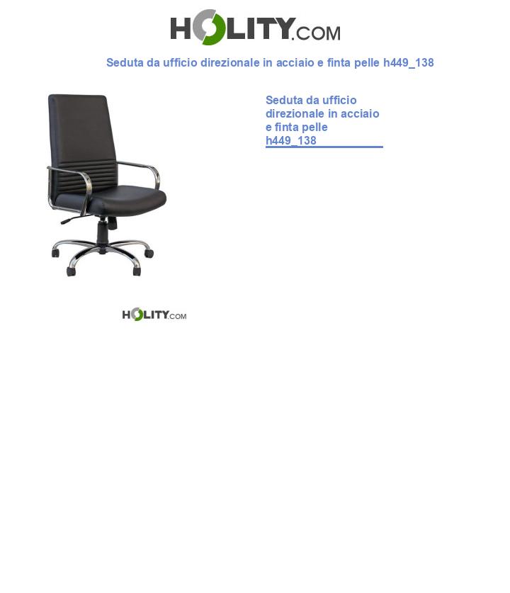 Seduta da ufficio direzionale in acciaio e finta pelle h449_138
