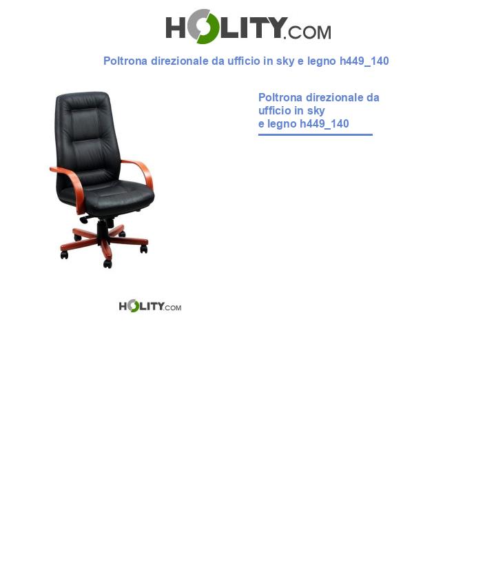 Poltrona direzionale da ufficio in sky e legno h449_140