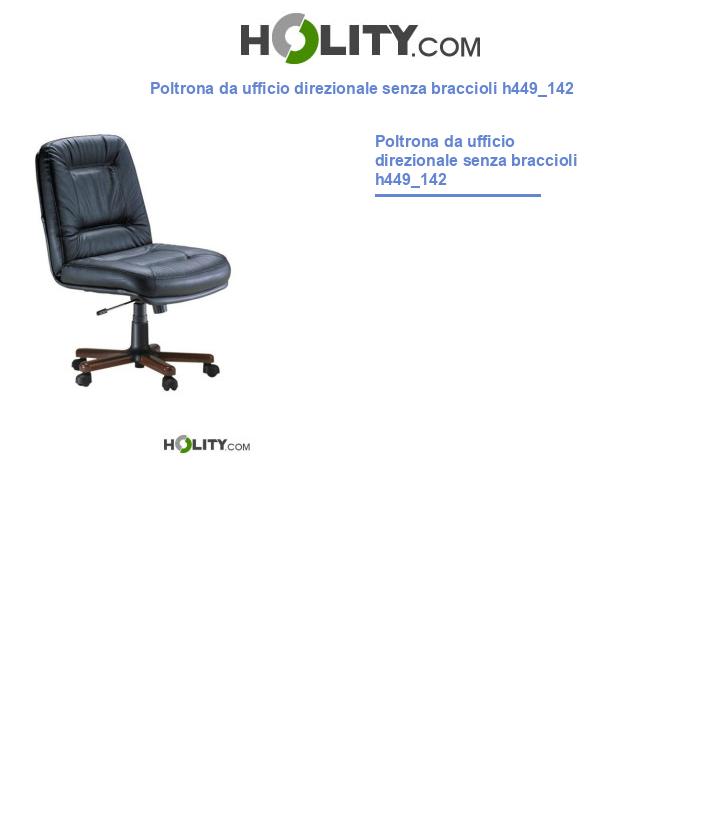Poltrona da ufficio direzionale senza braccioli h449_142