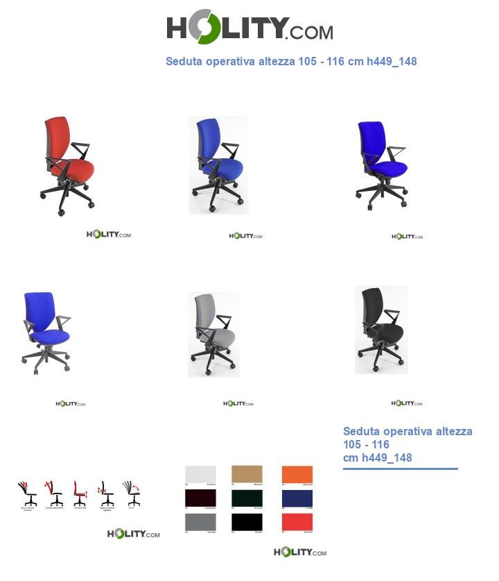 Seduta operativa altezza 105 - 116 cm h449_148