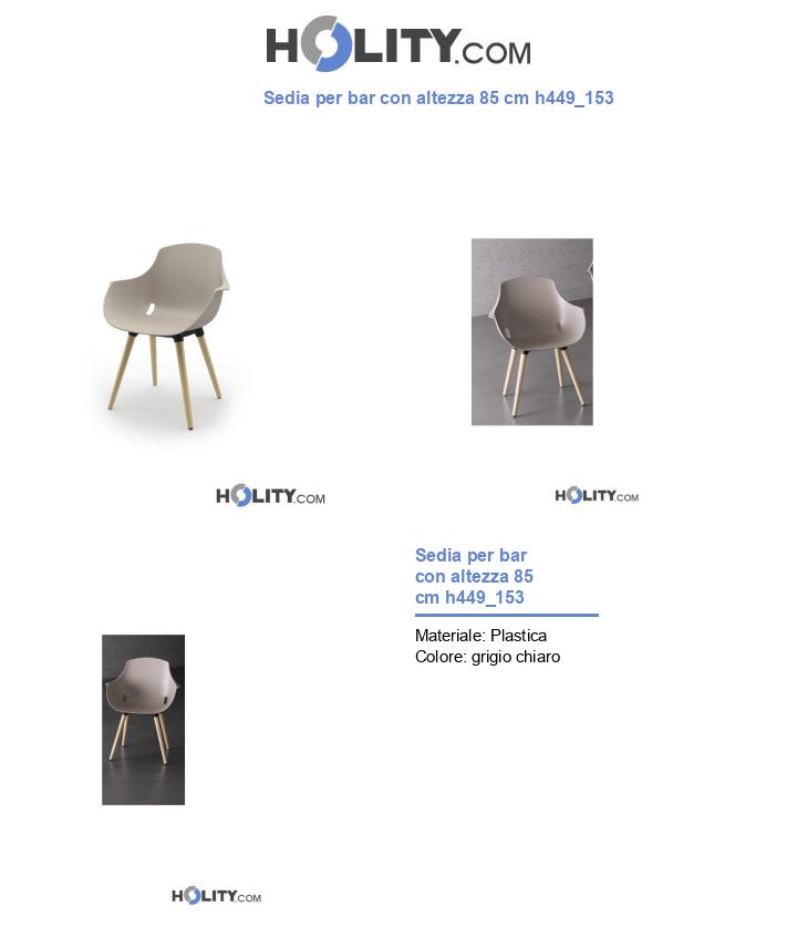 Sedia per bar con altezza 85 cm h449_153