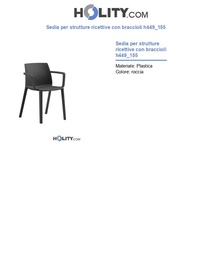 Sedia per strutture ricettive con braccioli h449_155
