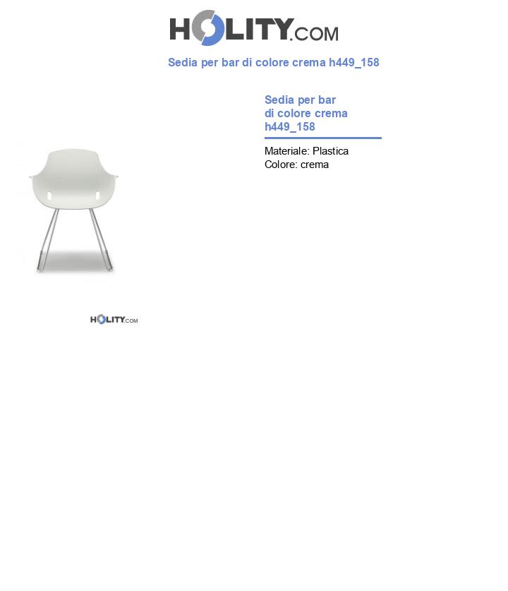 Sedia per bar di colore crema h449_158