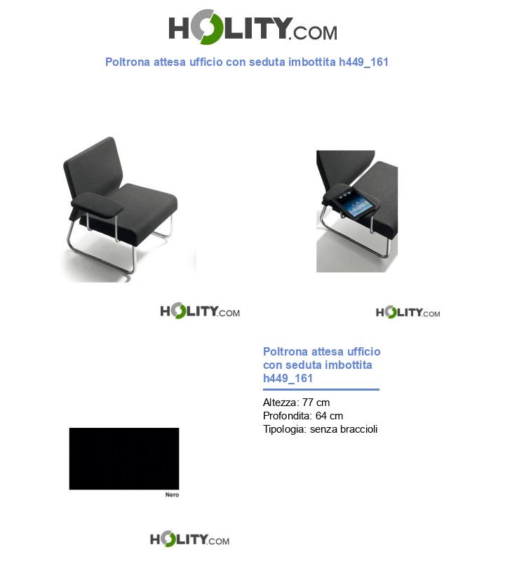 Poltrona attesa ufficio con seduta imbottita h449_161