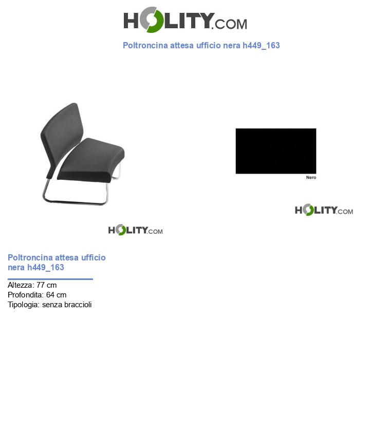 Poltroncina attesa ufficio nera h449_163