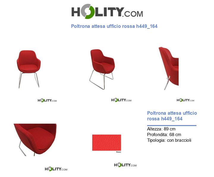 Poltrona attesa ufficio rossa h449_164