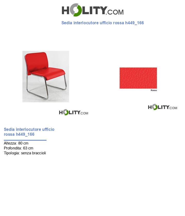 Sedia interlocutore ufficio rossa h449_166