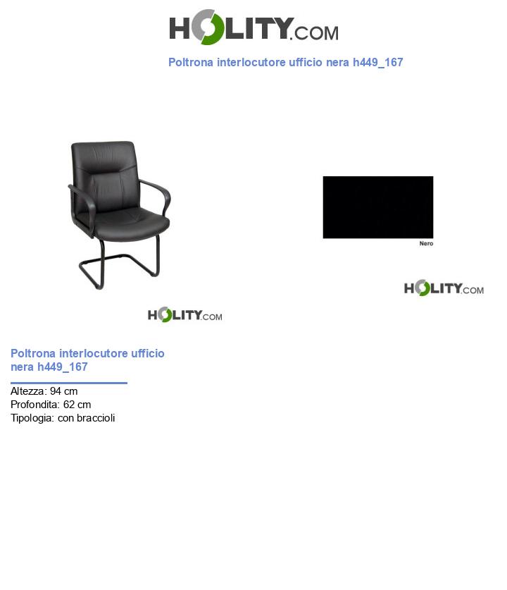 Poltrona interlocutore ufficio nera h449_167