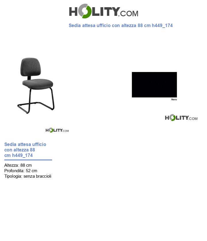 Sedia attesa ufficio con altezza 88 cm h449_174