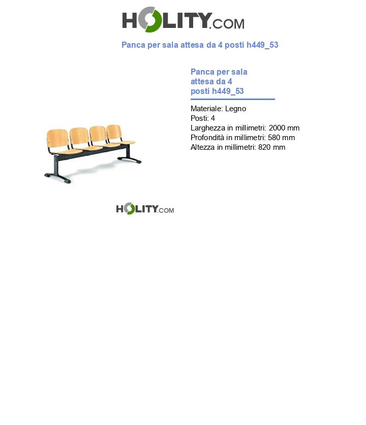 Panca per sala attesa da 4 posti h449_53