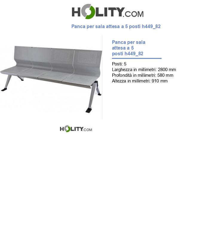 Panca per sala attesa a 5 posti h449_82