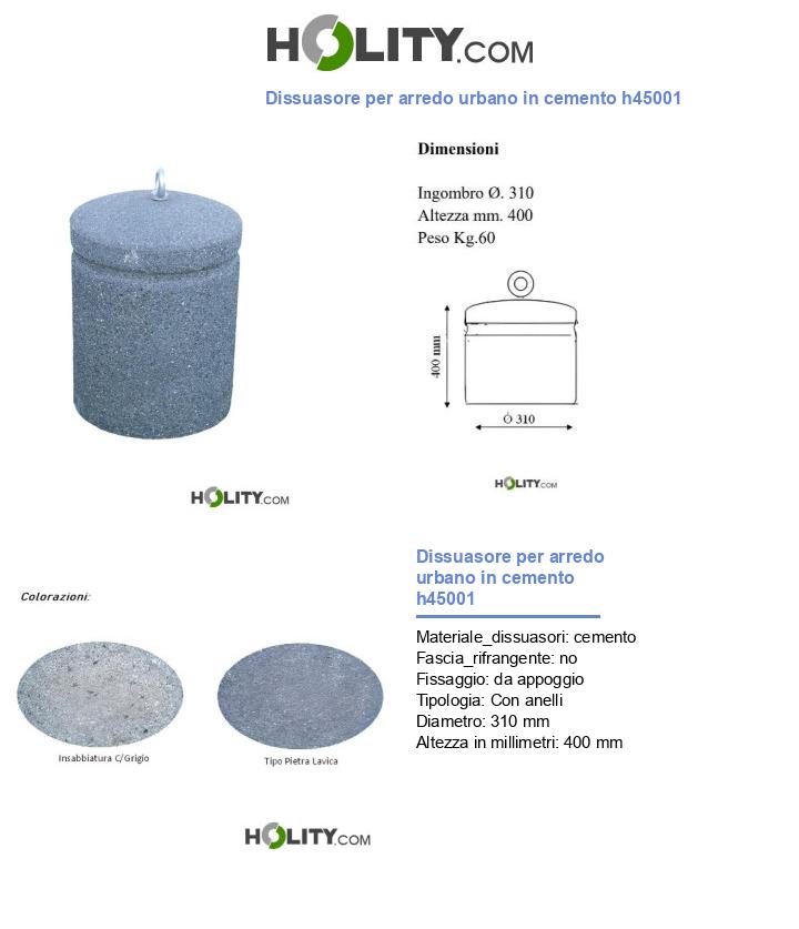 Dissuasore per arredo urbano in cemento h45001