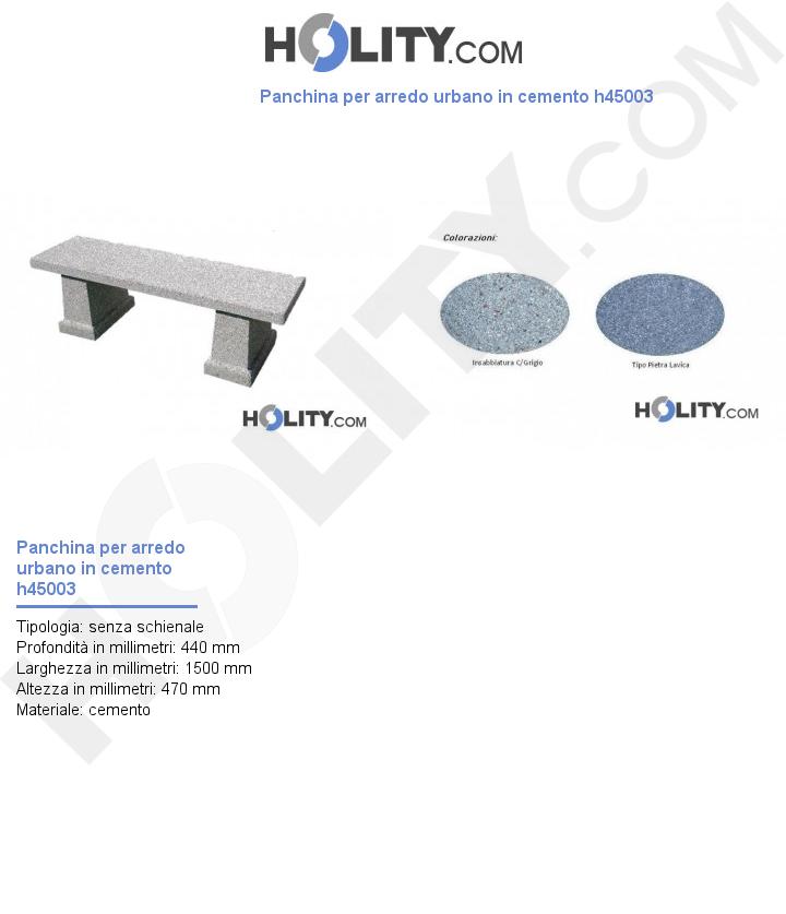 Panchina per arredo urbano in cemento h45003