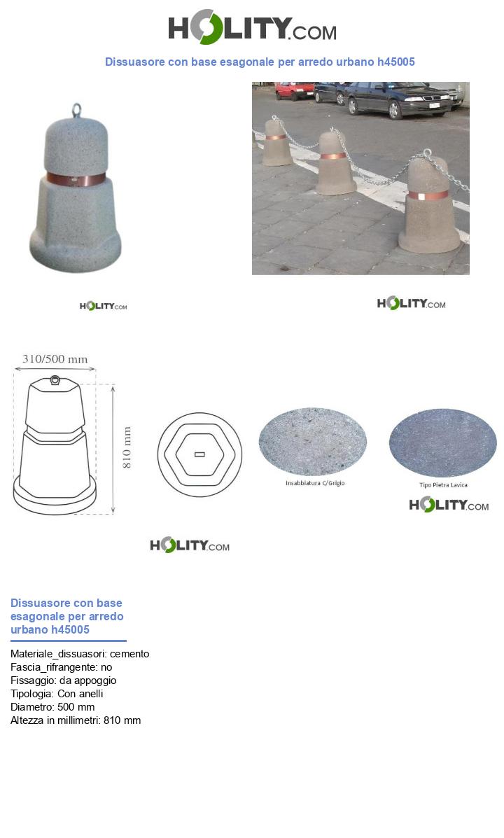 Dissuasore con base esagonale per arredo urbano h45005