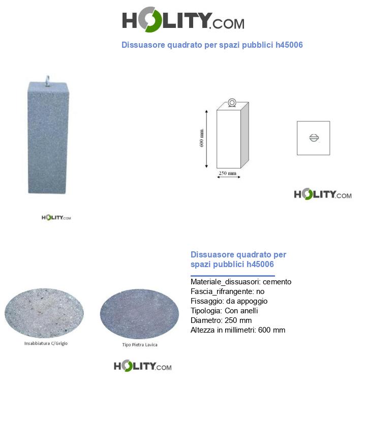 Dissuasore quadrato per spazi pubblici h45006