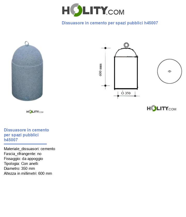 Dissuasore in cemento per spazi pubblici h45007