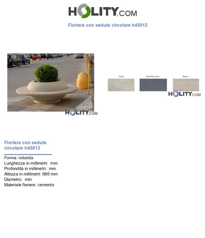 Fioriera con seduta circolare h45012