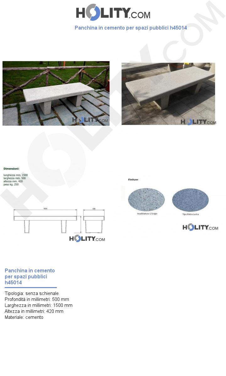 Panchina in cemento per spazi pubblici h45014