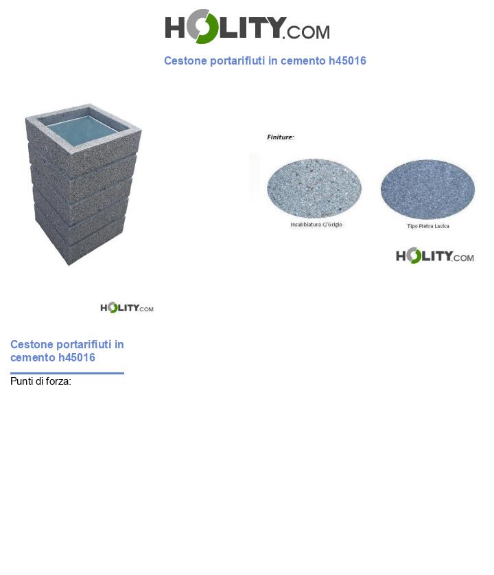 Cestone portarifiuti in cemento h45016
