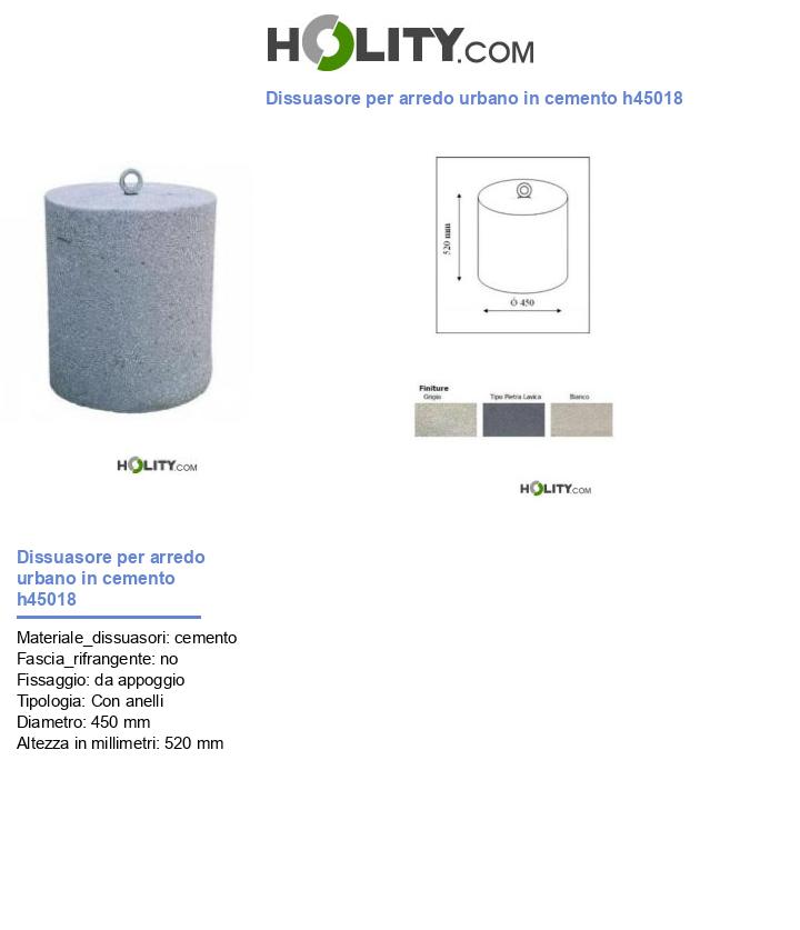 Dissuasore per arredo urbano in cemento h45018