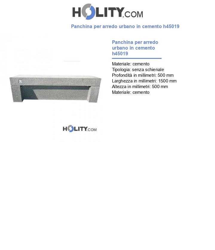Panchina per arredo urbano in cemento h45019