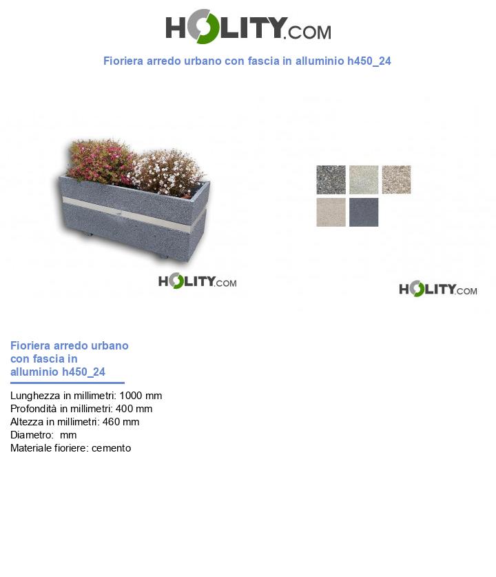 Fioriera arredo urbano con fascia in alluminio h450_24
