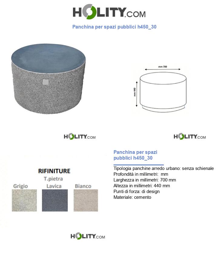 Panchina per spazi pubblici h450_30