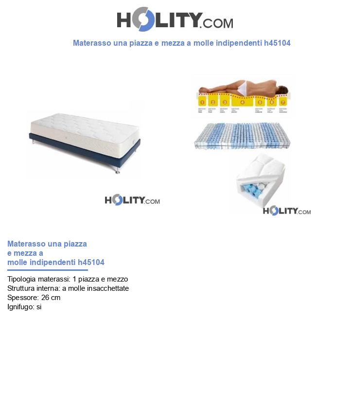 Materasso una piazza e mezza a molle indipendenti h45104