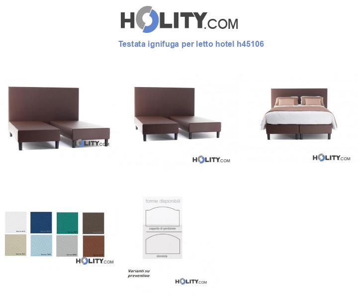 Testata ignifuga per letto hotel h45106