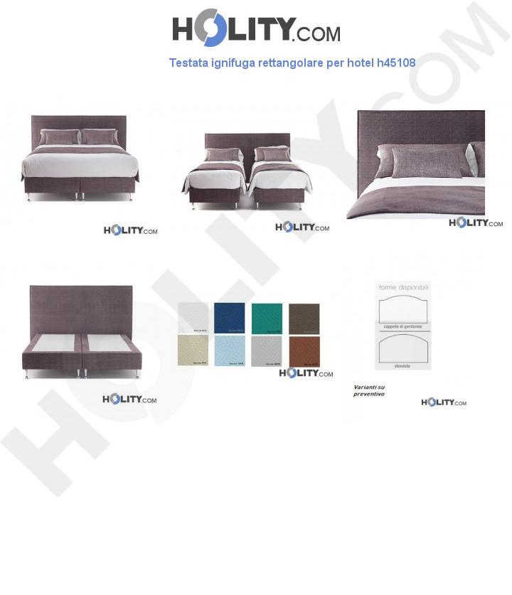 Testata ignifuga rettangolare per hotel h45108