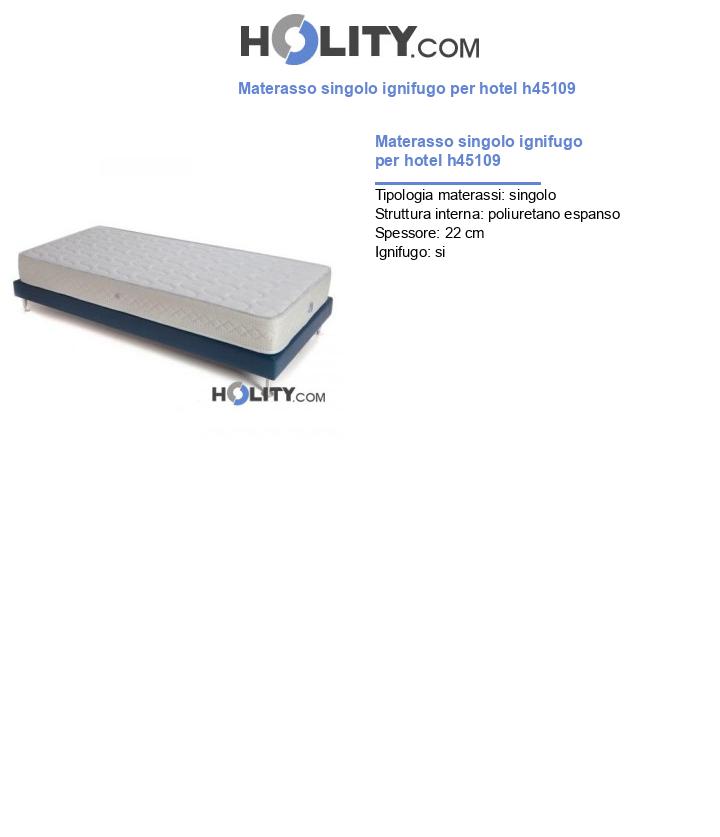 Materasso singolo ignifugo per hotel h45109