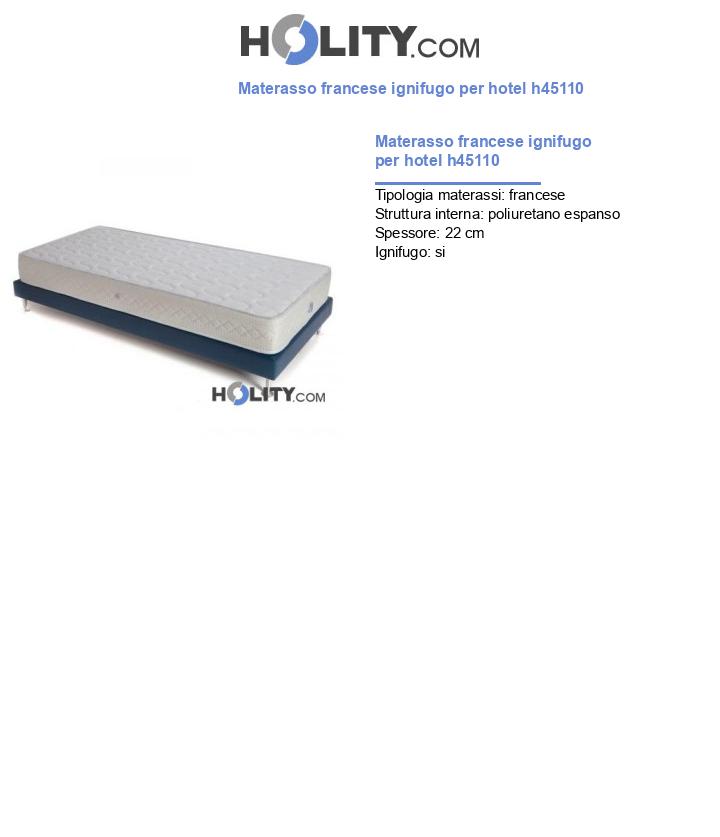 Materasso francese ignifugo per hotel h45110