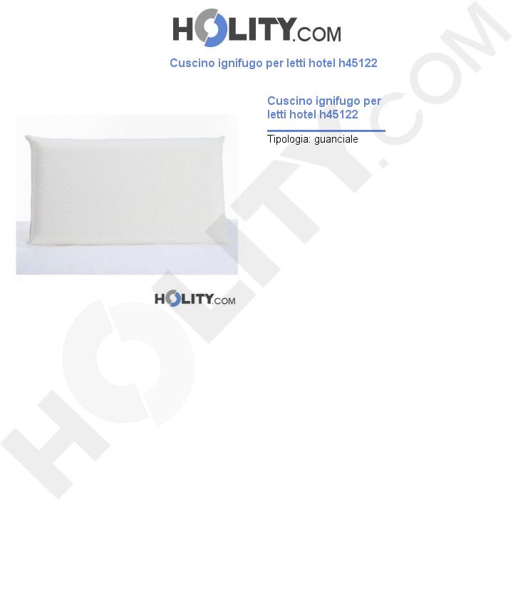 Cuscino ignifugo per letti hotel h45122