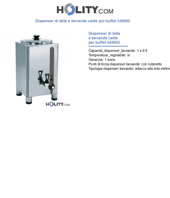 Dispenser di latte e bevande calde per buffet h45602