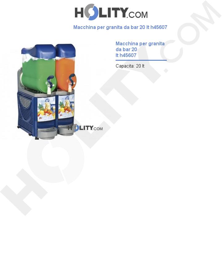 Macchina per granita da bar 20 lt h45607
