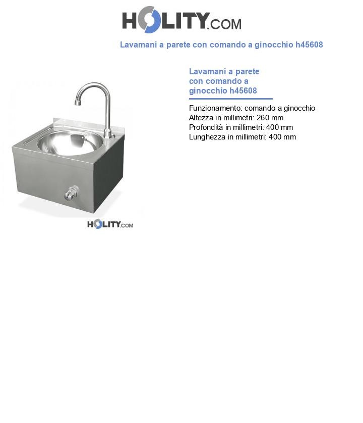 Lavamani a parete con comando a ginocchio h45608
